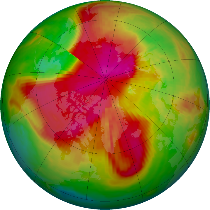 Arctic ozone map for 09 March 1989